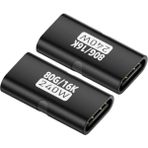 LivX 80Gbps USB-C Dişi - Dişi Adaptör, 240W PD3.1 Hızlı Şarj, 16K@60Hz Görüntü Aktarımı, Alüminyum Alaşımlı Tip-C Dişi Konnektör Uzatıcı - Siyah OTGFF