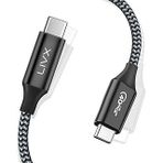 Livx Action Thunderbolt 4 Type C Kablo 100 W Pd Şarj 1.8 Metre 40 Gbps Veri Görüntü Aktarım Kablosu Örgülü Kablo Th02