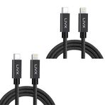 LivX BLT-03-2 Horizontal İkili Paket 20W Type C to Lightning 3 Metre iPhone iPad Uyumlu Hızlı Şarj ve Data Kablosu