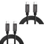 LivX İkili Paket Solid 100W 5A Type C to Type C PD 2.0 5 Gbps Space Gray 2 Metre Hızlı Şarj ve Data Kablosu