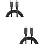 LivX İkili Paket Solid Halat Örgülü Space Gray 100W 5A Type C to Type C PD 2.0 5 Gbps 50 cm Hızlı Şarj ve Data Kablosu
