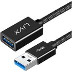 Livx Rope 5gbps Hızlı Veri Aktarımı USB 3.0 Erkek Dişi Uzatma Kablosu Halat Örgülü 2 Metre - Siyah