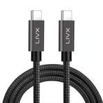 LivX Solid 100W 5A Type C to Type C PD 2.0 5 Gbps 50 cm Halat Örgülü Space Gray Hızlı Şarj ve Data Kablosu