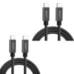 LivX TCT-01-2 İkili Paket Solid 100W 5A Type C to Type C PD 2.0 5 Gbps 1 Metre Halat Örgülü Space Gray Hızlı Şarj ve Data Kablosu