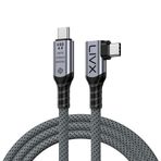 LivX USB4 Kablo 90 Derece USB-C to USB-C 40Gbps Veri Aktarım, 240W PD Hızlı Şarj, 8K@60Hz Görüntü Desteği, Thunderbolt 3/4 ile Uyumlu, Örgülü Dayanıklı Şarj ve Data Kablosu KLV-Y (50, 50, Santimetre)