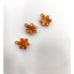 Livza Bijuteri Cam Kar Tanesi ,turuncu Renk Yandan Kuplu Takı Yapım Malzemesi ,murano Cam