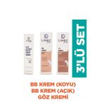 LIWECDERMA Liwec Derma 3'lü Set (BB KREM ORTA - BB KREM AÇIK - GÖZ ÇEVRESİ BAKIM KREMİ)