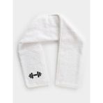 LIWOGY 50 x 90 cm Dumbell Nakışlı Spor Havlusu Pamuklu Beyaz Renk Modern Tasarım