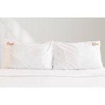 LIWOGY Isme Özel Ikili Yastık Kılıfı Seti / Kişiye Özel Isim Yazılı Dekoratif Kılıf & Hediye Seçeneği - Beyaz - 50 x 70