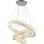 Liwora Alfa Kristal Taşlı 40 Lık LED Modern Salon Avize - Krom