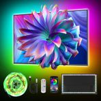 Liwqolx LED TV arka plan aydınlatması, RGBIC LED şerit, 2 m, uygulama kontrollü ve 2,4 G RF uzaktan kumanda, USB işletim, müzik senkronizasyonu, kendin yap LED televizyon aydınlatması, 40 – 60 inç TV