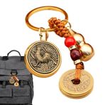Lixuhdyu Sırt çantası için iyi şans cazibesi, iyi şanslar için şanslı madeni para feng shui - Çinli beş imparator madeni para | Uzun ömürlü pirinç anahtar yüzük şans cazibesi, araba kolyeleri, feng