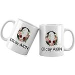 Liya Gift Collection O Harfli Kişiye Özel Isimli Porselen Kupa Bardak – Çiçekli Monogram Harf Tasarımlı Isim Yazılı Kişiselleştirilebilir Hediye Kupa - 1 Adet - 316 ml