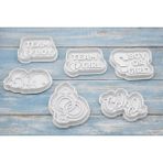 Liya3D Baby Shower Kurabiye Kalıbı Seti 6’lı – Kurabiye ve Şeker Hamuru Kalıbı - Beyaz