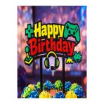 LİYA3D Gamer Temalı Happy Birthday Pasta Süsü Renkli | Oyun Konsolu Figürlü 3D Baskı Doğum Günü Cake Topper