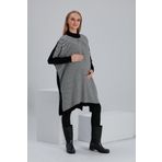 LİYACA Regular Fit Hamile Tunik Panço Kareli Akrilik örgü esab2113