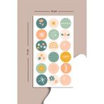 Liyacraft 90 Adet Yuvarlak Bohem Çoklu Sticker Seti Planner Ajanda Bullet Journal Için Uygun Set