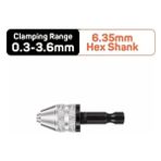 Liyao 0.3-3.6 6.35MM Hex 0.3-6.5 Mini Anahtarsız Matkap Chuck Kendinden Sıkma Elektrikli Matkap Chuck Adaptörü Pens Fikstür 1/4 ''hex Shank Hızlı Değişim Dönüştürücü (Yurt Dışından)