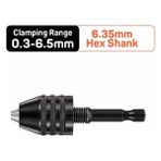 Liyao 0.3-6.5 6.35MM Siyah 0.3-6.5 Mini Anahtarsız Matkap Chuck Kendinden Sıkma Elektrikli Matkap Chuck Adaptörü Pens Fikstür 1/4 ''hex Shank Hızlı Değişim Dönüştürücü (Yurt Dışından) - Renkli