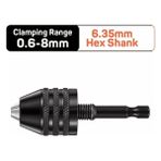 Liyao 0.6-8 6.35MM Hex 0.3-6.5 Mini Anahtarsız Matkap Chuck Kendinden Sıkma Elektrikli Matkap Chuck Adaptörü Pens Fikstür 1/4 ''hex Shank Hızlı Değişim Dönüştürücü (Yurt Dışından) - Renkli