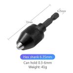 Liyao 0360MMA Mini Anahtarsız Matkap Chuck Adaptörü Dönüştürücü Tornavida Sürücü Adaptörü Elektrik Motor Kelepçesi 1/4 "hex Shank Hızlı Değişim Dönüştürücü (Yurt Dışından) - Renkli