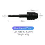 Liyao 0365MMA Mini Anahtarsız Matkap Chuck Adaptörü Dönüştürücü Tornavida Sürücü Adaptörü Elektrik Motor Kelepçesi 1/4 "hex Shank Hızlı Değişim Dönüştürücü (Yurt Dışından) - Renkli