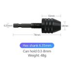 Liyao 0380MM Mini Anahtarsız Matkap Chuck Adaptörü Dönüştürücü Tornavida Sürücü Adaptörü Elektrik Motor Kelepçesi 1/4 "hex Shank Hızlı Değişim Dönüştürücü (Yurt Dışından) - Renkli