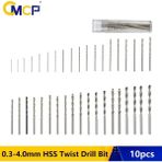 Liyao 10 Adet 1.1mm 10 Adet 0.3-4.0mm Hss Büküm Matkap Ucu Seti Dremel Döner Aracı Düz Şaft Mini Matkap Ucu Seti El Aletleri (Yurt Dışından) - Renkli