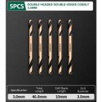 Liyao 3.0mm 5 Adet Yeşil Burgu Bit Çift Başlı Çift Kenarlı Metal Paslanmaz Çelik Kobalt Ultra Sert Matkap Demir Delme 3.0-6.0mm Matkap Ucu (Yurt Dışından) - Renkli