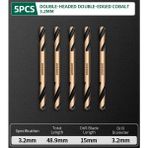 Liyao 3.2mm 5 Adet Yeşil Burgu Bit Çift Başlı Çift Kenarlı Metal Paslanmaz Çelik Kobalt Ultra Sert Matkap Demir Delme 3.0-6.0mm Matkap Ucu (Yurt Dışından) - Renkli