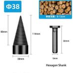Liyao 38MM Altıgen Şaft 32/38/42/45/50MM Ahşap Matkap Ucu Büküm Yakacak Odun Yarma Matkap Ucu Ahşap Ayırıcı Vida Konileri Bit Kare Yuvarlak Ahşap Matkap Ucu (Yurt Dışından) - Renkli