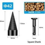 Liyao 42MM Kare Şaft 32/38/42/45/50MM Ahşap Matkap Ucu Büküm Yakacak Odun Yarma Matkap Ucu Ahşap Ayırıcı Vida Konileri Bit Kare Yuvarlak Ahşap Matkap Ucu (Yurt Dışından) - Renkli