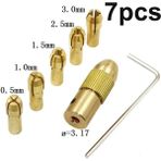 Liyao 7 Adet Mini Matkap Chuck Adaptörü Elektrik Motor Mili Pirinç Pens Güç Döner Aracı Chucks Dönüştürücü 0.5/1.0/1.5/2.5/3.0mm (Yurt Dışından) - Renkli