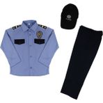 Liyavera Unisex Mavi Türk Çocuk Polis Kostümü Çocuk Polis Kıyafeti - 7 Yaş