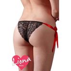 Liyuza Misss Bağcıklı Büyük Beden Tanga Siyah 3XL