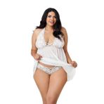 Liyuza Misss Dantelli Beyaz Büyük Beden Gecelik Brf1273 Beyaz 3XL