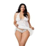 Liyuza Misss Dantelli Beyaz Büyük Beden Gecelik TM1273 Beyaz 2XL