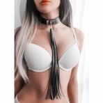 Liyuza Misss, Deri Fırfırlı Choker Harness Kolye Siyah Çok Renkli Standart