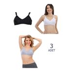 Liza Kadın Penye Toparlayıcı Sütyen, 3'lü Paket, Karışık Renk, 95 Beden