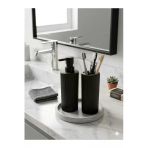 Liza Modern Sabunluk Ve Diş Fırçalık - 2'Li Modern Banyo Seti - Siyah