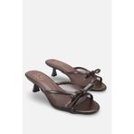 Liza Shoes MİA Kadın Önü Fiyonklu Yanı Şeffaf Kısa Topuklu Terlik A006-K2611
