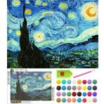 liziciti Yeni Başlayanlar ve Çocuklar için Elmas Boyama Kitleri, Van Gogh'un Ünlü Tabloları 5D Tam Matkap Elmas Mozaik Tablolar Ev Duvar Dekoru için Kendin Yap, 30 x 40 cm Kanvas (Yıldızlı Gece)