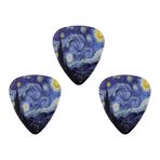 LIZIXUAN 3p gitar pick (0.71mm) yıldızlı gökyüzü pick art pick özellikli gitar aksesuarları saklama kutusu ile moda aksesuarlar kaya baladları çeşitli sanat stilleri