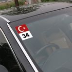 Lizpo Decor Her Şehire Plaka Sticker Türk Bayrağı Sticker Oto Stick... 11CM x 9cm (239615863) - tek ebat - Renkli