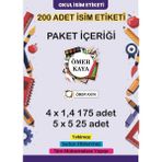 Lizpo Decor Kişiye Özel Okul Etiketi Kalem Defter Sticker Okula Dönüş Boya Kalemli 200 Adet
