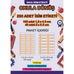Lizpo Decor Kişiye Özel Okul Etiketi Kalem Defter Sticker Okula Dönüş Defter Temalı 200 Adet