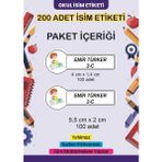 Lizpo Decor Kişiye Özel Okul Etiketi Kalem Defter Sticker Okula Dönüş Ders Yapan Çocuk Temalı 200 Adet