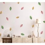 Lizpo Decor Renkli Yapraklar Boho Botanik Çiçekli Orman Çiçek Duvar Çıkartmaları,çocuk Odası Dekorasyon Sticker Etiket