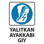 Lizpo Decor Yalıtkan Ayakkabı Giy Uyarı Levhası 25 cm x 35 cm Sticker Etiket