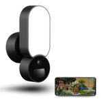 LIZVIE Projektör Kamera Açık, 1080P HD WiFi Güvenlik Kapalı Kameralar Gece Görüşlü AI Hareket Algılama Alarmı 1200LM IP65 Avlu Su Geçirmez Spot Işığı Arka Bahçe Taşkın Işık Kam (Silindirik)
